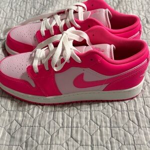 Jordan Women's Low-Top Sneakers in Hot Pink and Light Pink